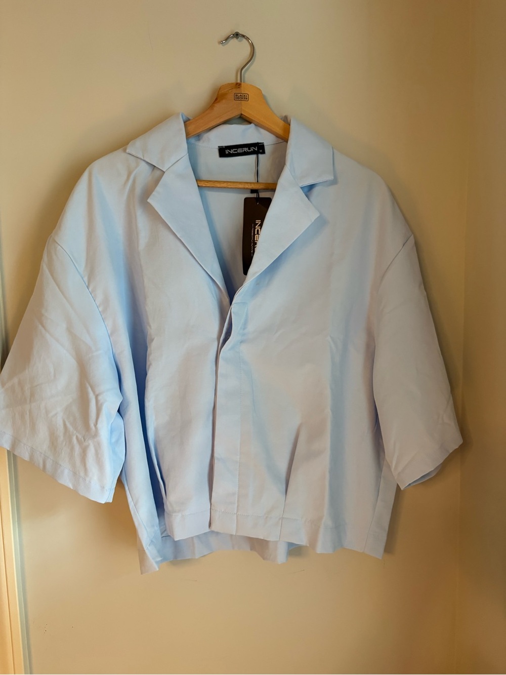 Light Blue Cropped Boxy Jacket